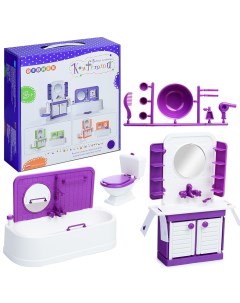 Набор мебели для кукол Ванная комната Конфетти фиолетовая Огонек