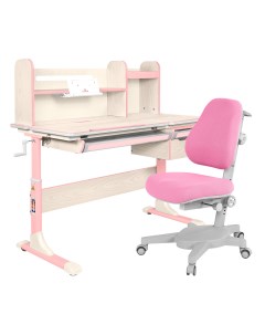 Комплект парта Genius клен розовый с розовым креслом Armata Anatomica