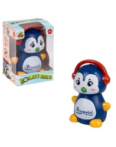 Инерционная игрушка Весёлый Пингвин Покатушки синий 1toy