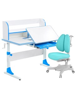 Комплект парта Study 100 Lux белый голубой с голубым креслом Armata Duos Anatomica
