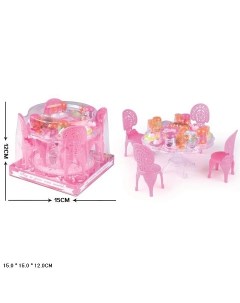 Мебель для куклы Shantou Столовая пластик розовая пластиковый купол A8 681 Shantou city