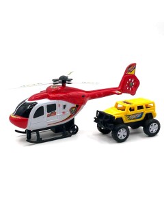 Инерционные игрушки Вертолет и машинка Джип 16172 Bolalar