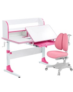 Комплект парта Study 100 Lux белый розовый с розовым креслом Armata Duos Anatomica