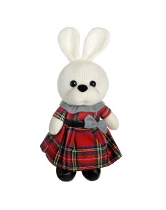 Мягкая игрушка Knitted Зайка вязаный девочка в клетчатом платье 22см M4866 Abtoys