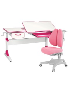 Комплект парта Study 120 белый розовый с розовым креслом Armata Duos Anatomica