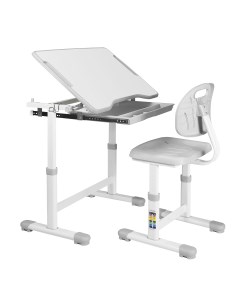 Комплект Karina Парта стул выдвижной ящик белый серый Anatomica