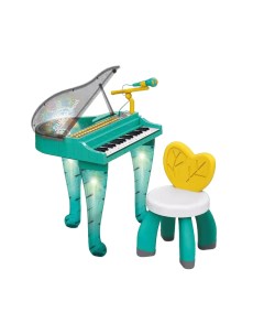 Детское электронное пианино со стульчиком голубое Nobrand