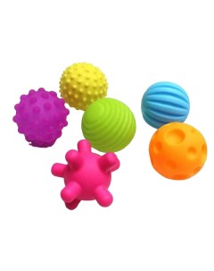 Сенсорные мячики с пищалкой тактильные игрушки для купания в ванной 6 штук Nobrand