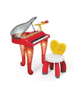 Детское электронное пианино со стульчиком красное Nobrand