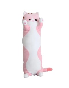 Мягкая игрушка Кот батон 90 см розовый Подушка обнимашка Длинный кот сосиска ант Toysbaby