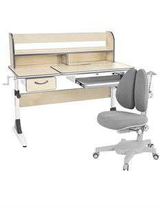 Комплект парта Study 120 Lux клен серый с серым креслом Armata Duos Anatomica