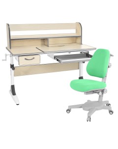 Комплект парта Study 120 Lux клен серый с зеленым креслом Armata Anatomica