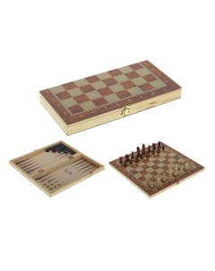 Шахматы шашки нарды 3 в 1 деревянные 241716 29x15x3 5 см Remecoclub