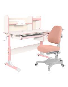 Комплект парта Genius белый розовый со светло розовым креслом Armata Anatomica