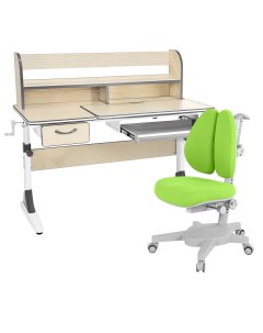 Комплект парта Study 120 Lux клен серый с зеленым креслом Armata Duos Anatomica
