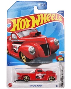 Машинка пикап HCX61 металлическая 40 FORD PICKUP красный Hot wheels
