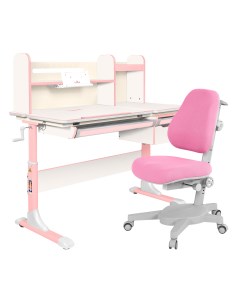 Комплект парта Genius белый розовый с розовым креслом Armata Anatomica