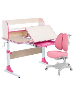 Комплект парта Study 100 Lux клен розовый с розовым креслом Armata Duos Anatomica