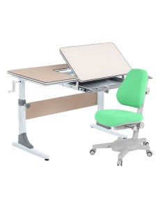 Комплект парта Study 100 клен серый с зеленым креслом Armata Anatomica
