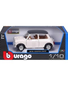 Машинка металлическая 1 18 Mini Cooper 1969 18 12036 Bburago