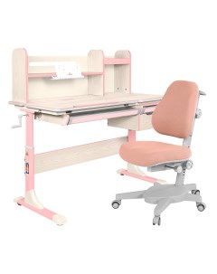 Комплект парта Genius клен розовый со светло розовым креслом Armata Anatomica
