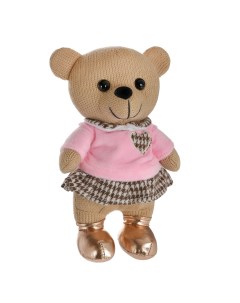 Мягкая игрушка Knitted Мишка вязаный девочка в розовом джемпере 22см M4864 Abtoys
