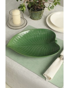 Тарелка закусочная 32 5 см зеленый фарфор 7269002 Coincasa