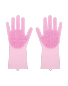 Силиконовые перчатки для мытья посуды Livingenie розовый Nobrand