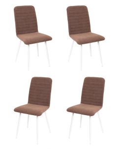 Комплект стульев для кухни Поло 4шт белый коричневый Decoline