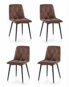Комплект стульев для кухни Ричи 4шт черный коричневый Decoline