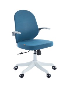 Компьютерное кресло CH 107 голубой с откидными подлокотниками Chairman