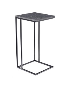 Придиванный столик HOME Loft 35x35 см МДФ Серый мрамор Черные ножки Bradex