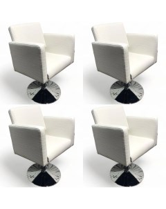 Парикмахерское кресло Кубик LUX Белый 4 кресла Мебель бьюти