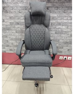 Компьютерное кресло 363F серый текстиль с подножкой Domtwo