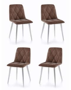 Комплект стульев для кухни Ричи 4шт хром коричневый Decoline