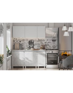 Кухонный гарнитур КГ 1 160 см белый цемент светлый антарес Nadommebel