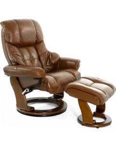 Классическое кожаное кресло с высокой спинкой Lux Relax