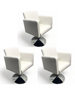 Парикмахерское кресло Кубик LUX Белый 3 кресла Мебель бьюти