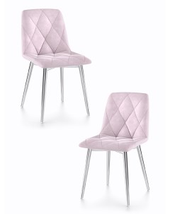 Комплект стульев для кухни Ричи 2шт хром розовый Decoline