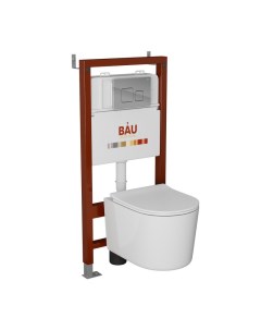Комплект BAU 6 в 1 инсталляция BAU PRO унитаз Bau Hotel PRO сиденье кнопка BAU Soul Bauedge