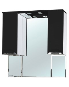 Зеркало со шкафом Альфа 90 4618815000045 с подсветкой Белое Черное Bellezza