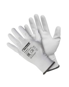 Перчатки для точных работ полиэстер полиуретановое покрытие 8 M белые Fiberon