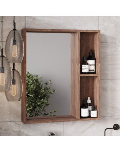Шкаф зеркало для ванной комнаты Брит 60 Морское дерево винтаж 60 х 70 х 12 см Nobrand