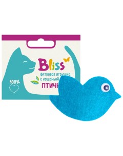 Мягкая игрушка Птичка с кошачей мятой голубая Bliss