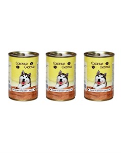 Консервы для собак Птичьи потрошки с рисом 3 шт по 410 г Собачье счастье