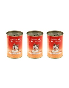 Консервы для собак Говяжьи потрошки с рисом 3 шт по 410 г Собачье счастье