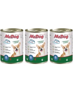 Консервы для собак с Ягнёнком и рисом 3 шт по 410 г Mr. dog
