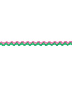 Тесьма Змейка розово зеленый ширина 0 8 см по 50 м Страна карнавалия
