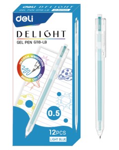 Ручка гелевая ght EG118 LB светло синяя 0 5 мм Deli