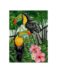 Алмазная мозаика Тропические птицы 30х40 см Лори